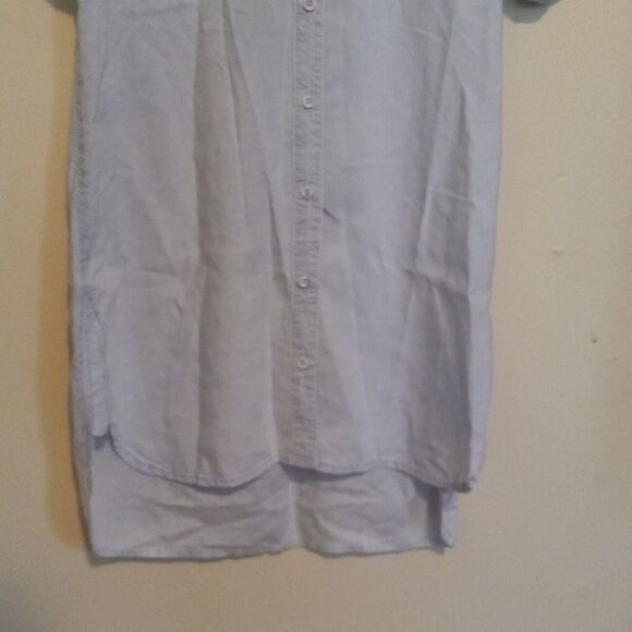 Cloth & Stone Sawyer Tencel Shirt Dress-Small-Roll Tab Sleeve-Pockets-USA Made - Picture 4 of 10